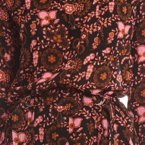 A.L.C. Silk Paisley "Sacha" Groovy Floral Dress US SIZE 2 - Picture 4 of 12